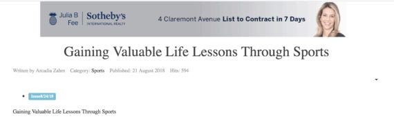 Gaining Valuable Life Lessons Through Sports